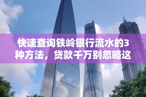 快速查询铁岭银行流水的3种方法，贷款千万别忽略这些细节！