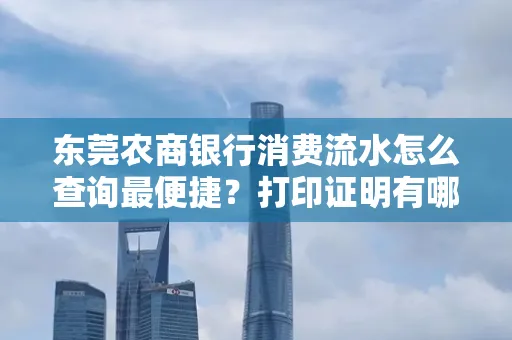 东莞农商银行消费流水怎么查询最便捷？打印证明有哪些风险需注意？